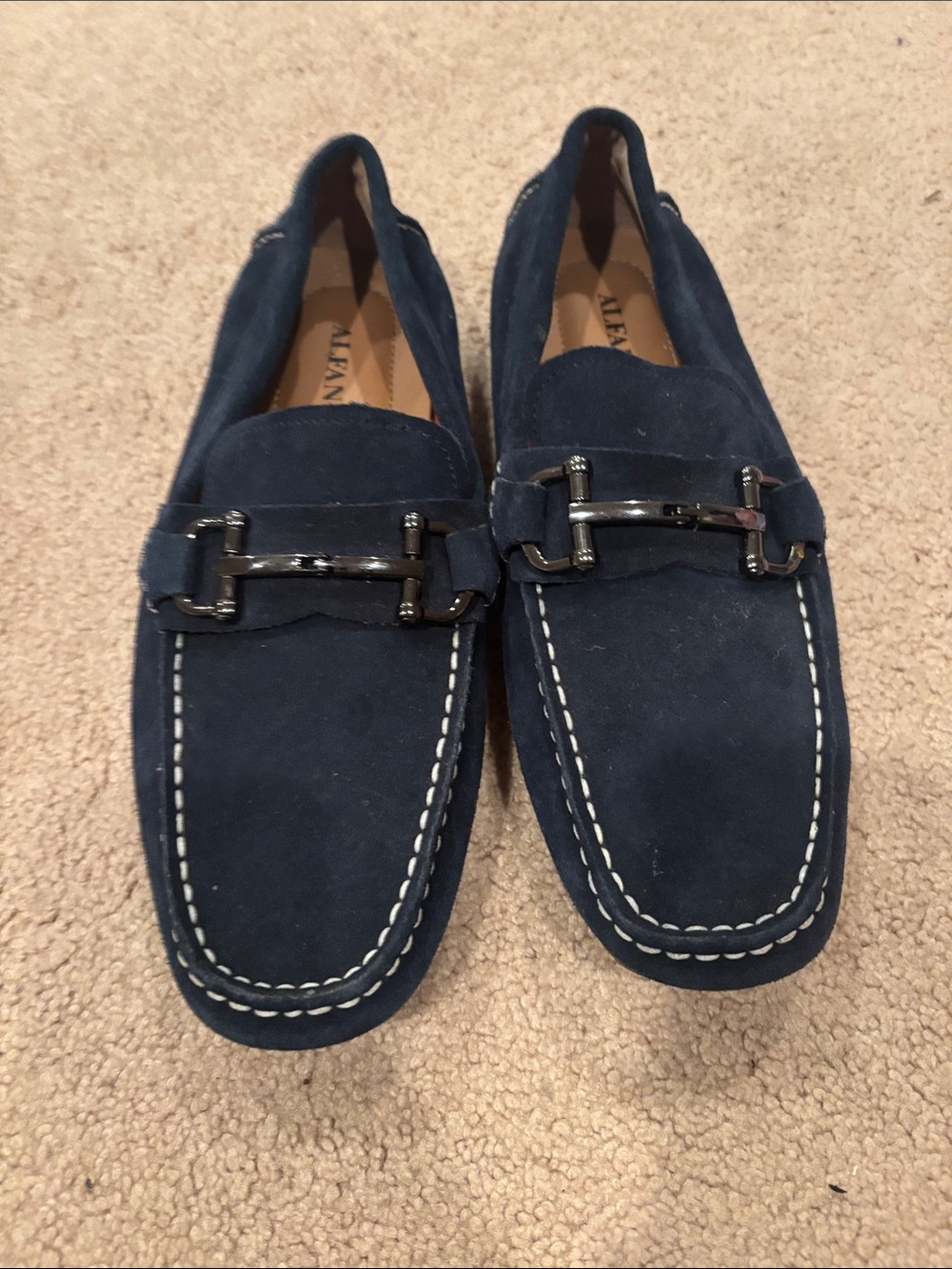 Alfani Navy Suede Bit-Detail Slip-On Loafers